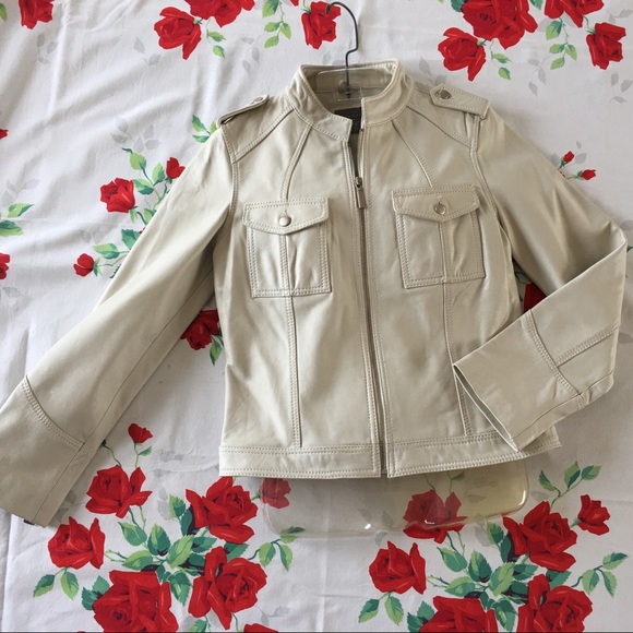 attention Jackets & Blazers - Ladies off White Leather Jacket